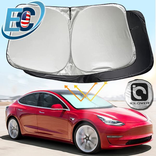 For Tesla Model 3 / Y Car Windshield Sun Shade Front Shield Cover Sun Visors