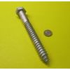 Galvanized Hex Head Lag Screw  3/4 Threads x 7.00" Length, 3 pcs