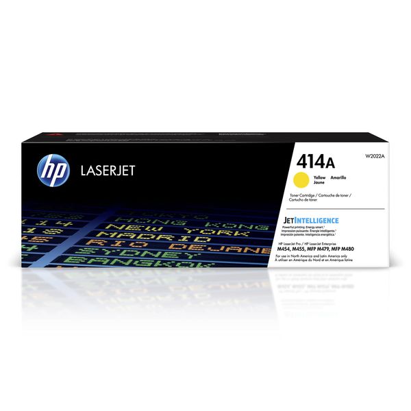 HP 414A Yellow Toner Cartridge | Works with HP Color LaserJet Enterprise M455dn, MFP M480f; HP Color LaserJet Pro M454 Series, HP Color LaserJet Pro MFP M479 Series | W2022A