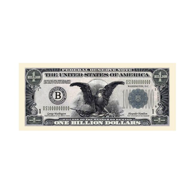 Billion Dollar Bill - Pack of 50 Bills - Patterned After The Black Eagle Silver Certificate Banknote