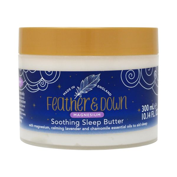 Feather & Down Magnesium Soothing Sleep Butter (300ml) - With Magnesium, Calming Lavender & Chamomile Essential Oils To Aid Sleep. Vegan Friendly & Cruelty Free.