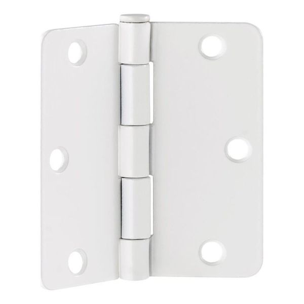 Design House Stainless Steel Door Hinge-Painted White 3.5" 1/4" Radius 6-Pack