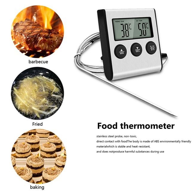 BBQ Oven Thermometer, Safe and Durable Stainless Steel Grill Temperature  Gauge