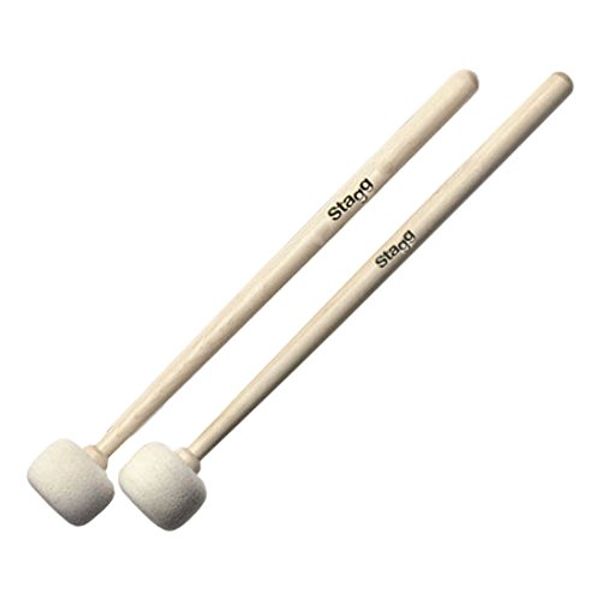 Stagg 19036 Paukenschlägel/Timpani Mallets (1-Paar, Ahornstiel mit 50mm Filzkopf, Länge: 371mm)