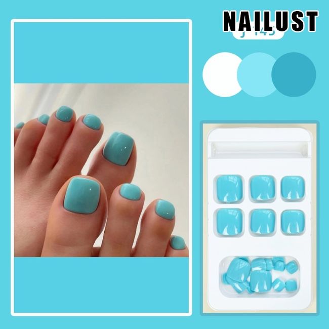 Toe Nails  [Set of 24] Nail Tips Nail Tips Nail Stickers False Nails False Nails Present Paste Nails Peelable Summer Nails Nail Supplies Nail Art Nail Parts NAILUST