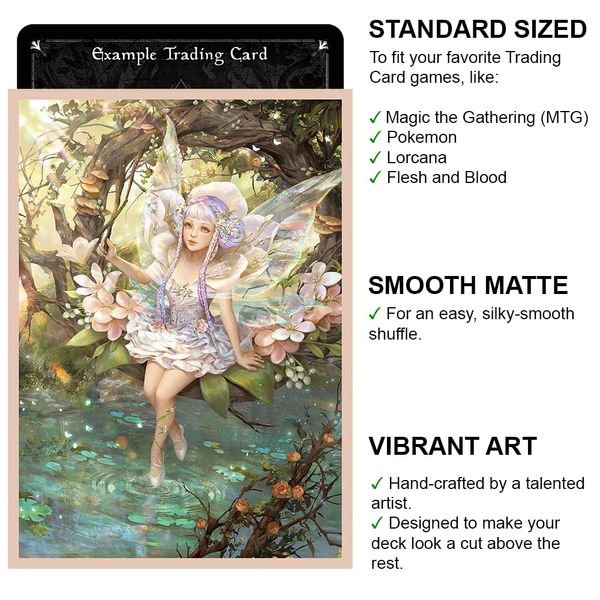 Fantasy North - Tatiana Elgane - Fairy Princess - 100 Smooth Matte TCG Trading Card Sleeves - Fits Magic MTG Commander Pokemon and Other Card Games - Playing Card Sleeves