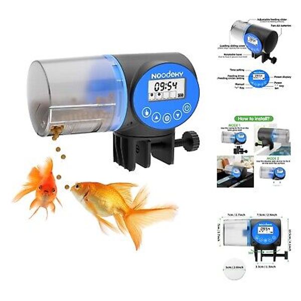 USB Charging Automatic Fish Feeder, Auto Fish Food Feeder Timer Dispenser for...