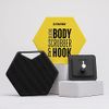 Tooletries - Body Scrubber & Storage Hook - 100% Silicone Scrubber for Deep Cleaning & Exfoliating Your Skin - Long Lasting Easy to Clean - Charcoal