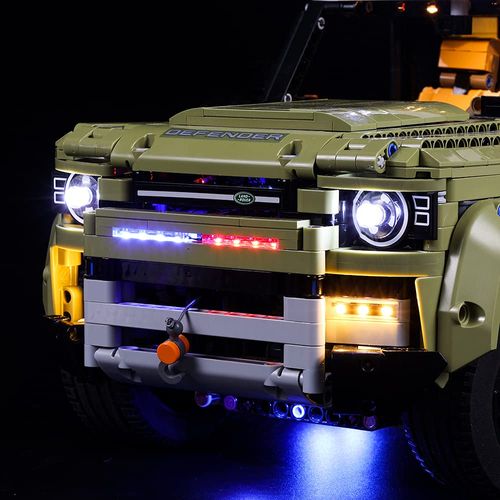 Light Kit Designed for Land Rover Defender Building Blocks Model - Led Light kit Compatible with Lego 42110 Toy Model (NOT Included The Model) (RC version)
