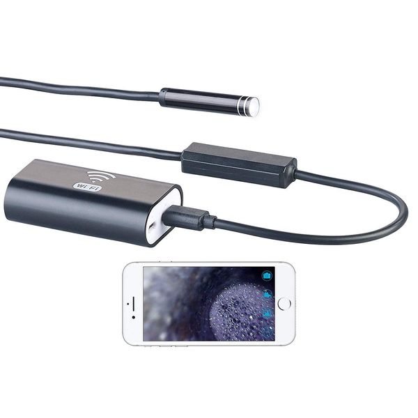 Somikon Teleskopkamera: WiFi-HD-Endoskop-Kamera für iOS- und Android-Mobilgeräte, 2 m (Endoskop-Kamera iPhone App, Schwanenhals Kamera Handy, Mobiltelefon)