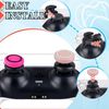 PlayRealm NO Falling Off Thumbstick Extender x 2 & Thumb Grip x 4 for PS5 & PS4 Controller (Pink Pack)