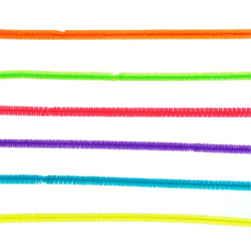 Craft County Chenille Pipe Cleaners – 100 Pack Arts & Crafts Supplies – Great for Group Activities & Parties – Neon