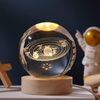 3D Galaxy Crystal Ball Night Light with Warm White LED Base, 10 cm