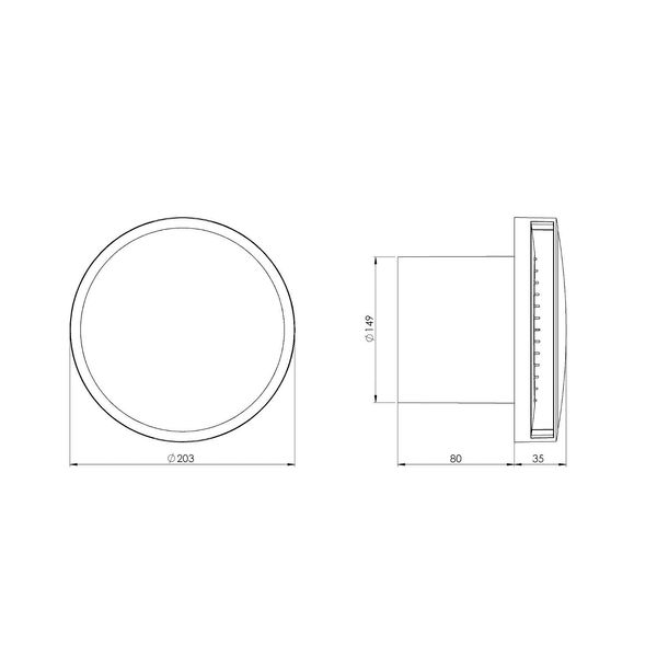 Silent Round Bathroom Extractor Fan 150mm / 6" with Timer and White Front Cover