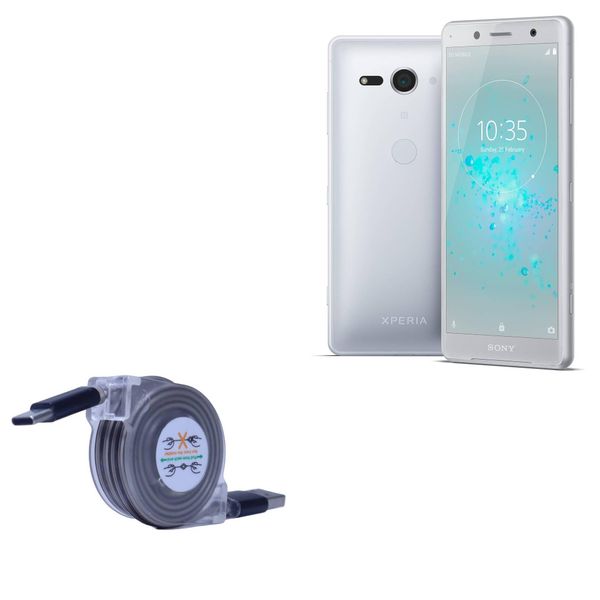 BoxWave Cable Compatible with Sony Xperia XZ2 Compact - miniSync - USB-A to USB Type-C, Retractable Cable 5 Pre-Set Lengths Avoid Tangles