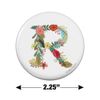 Letter R Floral Monogram Initial Kitchen Refrigerator Locker Button Magnet