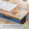 55" Rust Brown Modern Height Adjustable Electric Standing Desk Home Office Table
