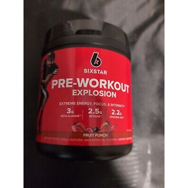 Case Of 6 Six Star Pre Workout Explosion Fruit Punch Energy Focus 12/12/24 Date