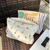 Clapoyis Women's Makeup Pouch, Large Capacity, Square, Cute Pouch, Stylish, Striped pattern