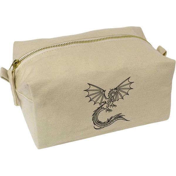 'Dragon in Flight' Canvas Wash Bag/Makeup Case (CS00035939)