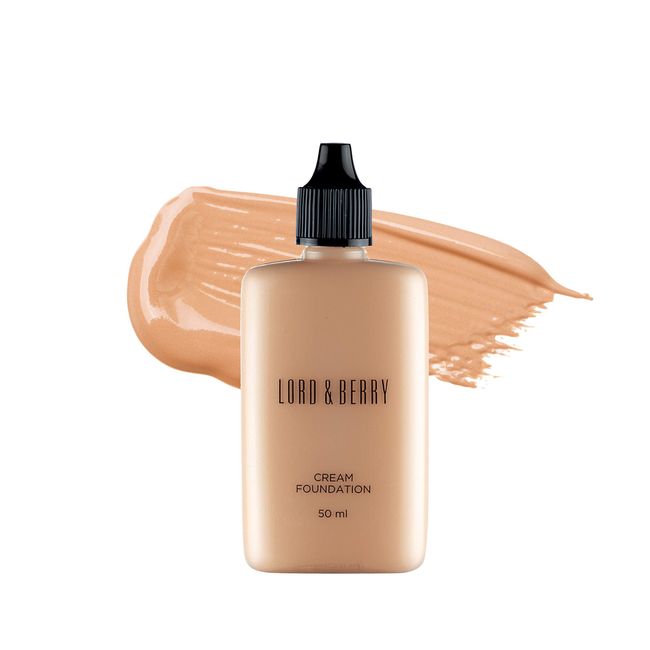 LORD & BERRY Cream Foundation Full Coverage Makeup Foundation with Silky Finish, Warm Sand