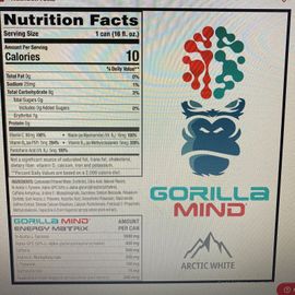 Gorilla Mind Energy Drink - Arctic White