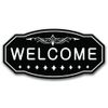 Welcome Victorian Door/Wall Sign (Black) - Small 3" x 6"