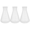 iplusmile Erlenmeyer Flask - 3pcs Transparent PP Erlenmeyer Flask with Screw Cap, Flat Bottom, 100ml, 250ml & 500ml for Lab Science Experiment