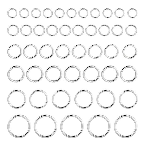 ALEXCRAFT 925 Sterling Silver Open Jump Rings for Jewelry Making, 60Pcs 4 5 6 8 10 mm Jump Rings Sterling Silver Split Rings Open Rings Small Jump Rings for Necklace Bracelet Chain Link Connect Craft