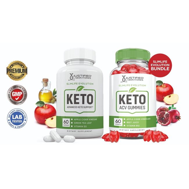 Slimlife Evolution Keto ACV Gummies 1000mg & Keto ACV Pills 1275MG Bundle