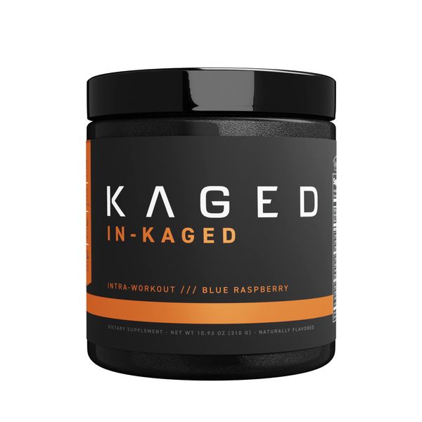 Kaged Intra Workout BCAA Powder | Blue Raspberry | In-KAGED | Intra Workout Carbs | Energy Drink for Weights & Cardio | Amino Acids to Boost Protein Synthesis | 20 Servings