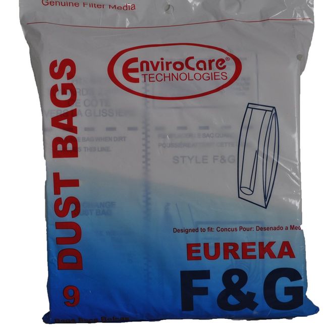 EnviroCare Replacement Premium Vacuum Cleaner Dust Bags made to fit Eureka F&G Uprights 9 bags