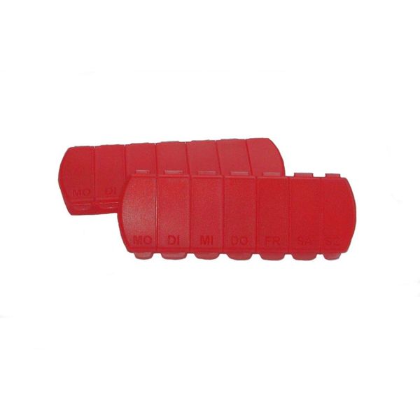 MaxBox - 7 Day Pill Box with Separate Compartments (2 Pieces, Red)