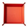 Accessory Storage Tray, Remote Control Storage, Accessory Tray, PU Leather, Square (Orange)