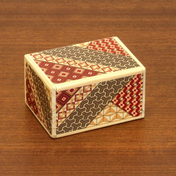 Bits and Pieces - Detailed Mosaic Secret Puzzle Box - 7 Step Solution - Wooden Money Box Brainteaser - Secret Compartment Brain Game