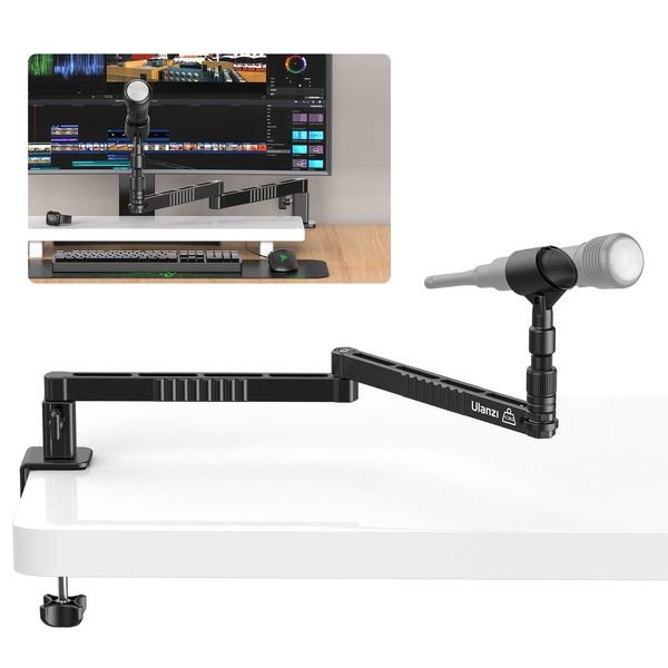 Ulanzi LS26 Low Profile Microphone Arm with Cable Channels Desk Clamp