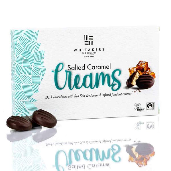 Dark Chocolate Salted Caramel Creams | 150g/15 Pieces | Vegan | Gluten Free | UK