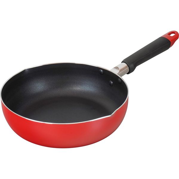 Wahei Freiz RB-2980 Deep Frying Pan, Easy to Use, Deep Pan, 9.4 inches (24 cm), Fluorine Resin Processing, PFOA Free, Induction Gas Miniche