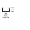 NYM #PM-U12-48" PLASTIC 'U' CHANNEL FOR 1/2" MATERIAL,WHITE