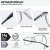 Fsread 3 Pack Blue Light Blocking Reading Glasses for Men Spring Hinge Sport Square Reader TR90 Anti Glare Computer Glasses +1.5