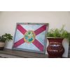 Florida & Virginia State Flags Metal Sign Framed on Rustic Wood