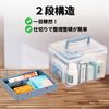 bath&bath TR1172 Medicine Box, First Aid Kit, Large Capacity, Transparent, Multi-functional, Box with Handle, Blue, Medium