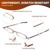 I-Mag Mini Metal Spring Hinge Reading Glasses with Slide Open Hard Case (Brown, 1.50)