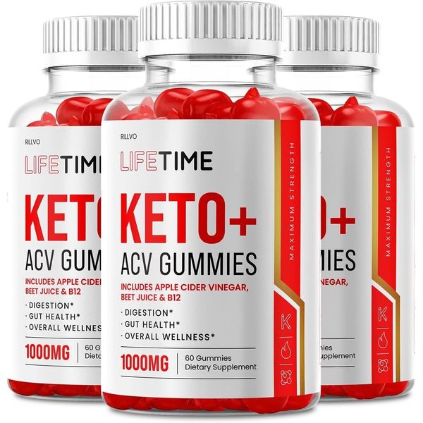 (3 Pack) Lifetime Keto Gummies - Advanced Formula Life Time Keto ACV Gummies...