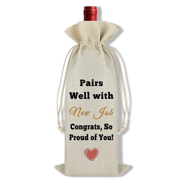 Ximalun New Job Gifts for Women Men Congratulations Gifts Pairs Well with New Job Wine Bag Promotion Gift Leaving Gifts for Colleague Goodbye Farewell Going Away Gifts