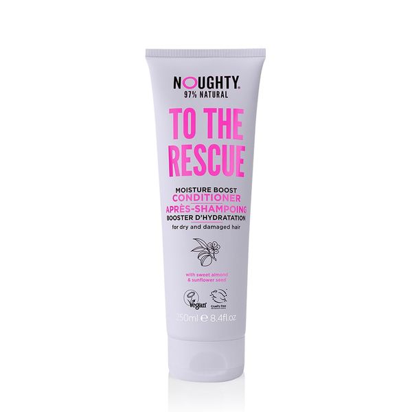 Noughty 97% Natural To The Rescue Moisture Boost Conditioner, Hydrating Formula for Dry and Damaged Hair, Sulphate Free Vegan Haircare, with Sweet Almond and Sunflower Seed 250ml