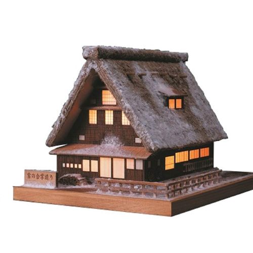 ウッディジョー 灯1 雪の合掌造り 木製模型