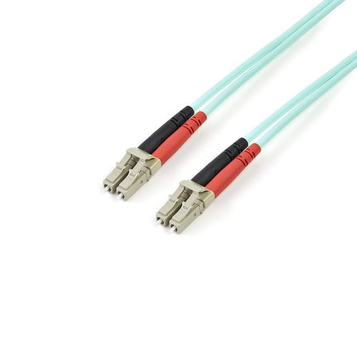 StarTech.com 2m (6ft) LC/UPC to LC/UPC OM3 Multimode Fiber Optic Cable, Full Duplex 50/125, 100G, LSZH Fiber Jumper Cord