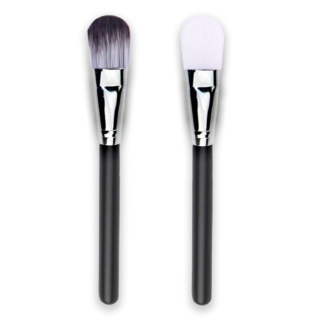 IZyufan Make-Up Pinsel, 2 Pcs Schminkpinsel Kosmetikpinsel, Flüssige Make up Creme, Puder, Make up Faser, Flat Foundation Brush für Cremige, Pudrige oder Flüssige Foundation