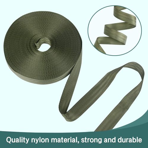 tenn well Garden Tree Tie Straps, 65.6 Feet Strong Nylon Trees Support Strap Roof Rack Strap for Staking, Guying, Grafting and Tie Down Luggage Cargo (Green)